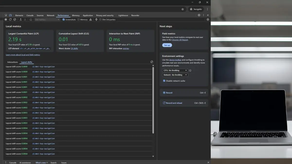 devtools chrome core web vitals lcp cls inp audit real measurement untuk ukm indonesia